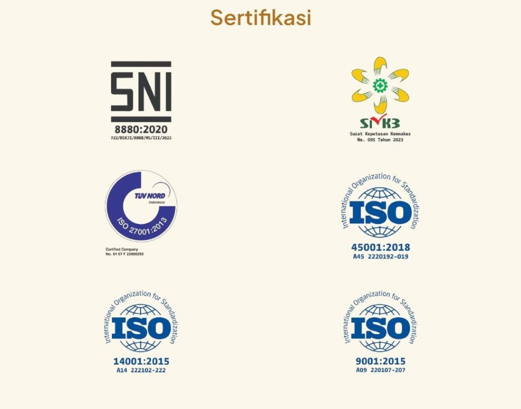 Sertifikasi SNI dan ISO
